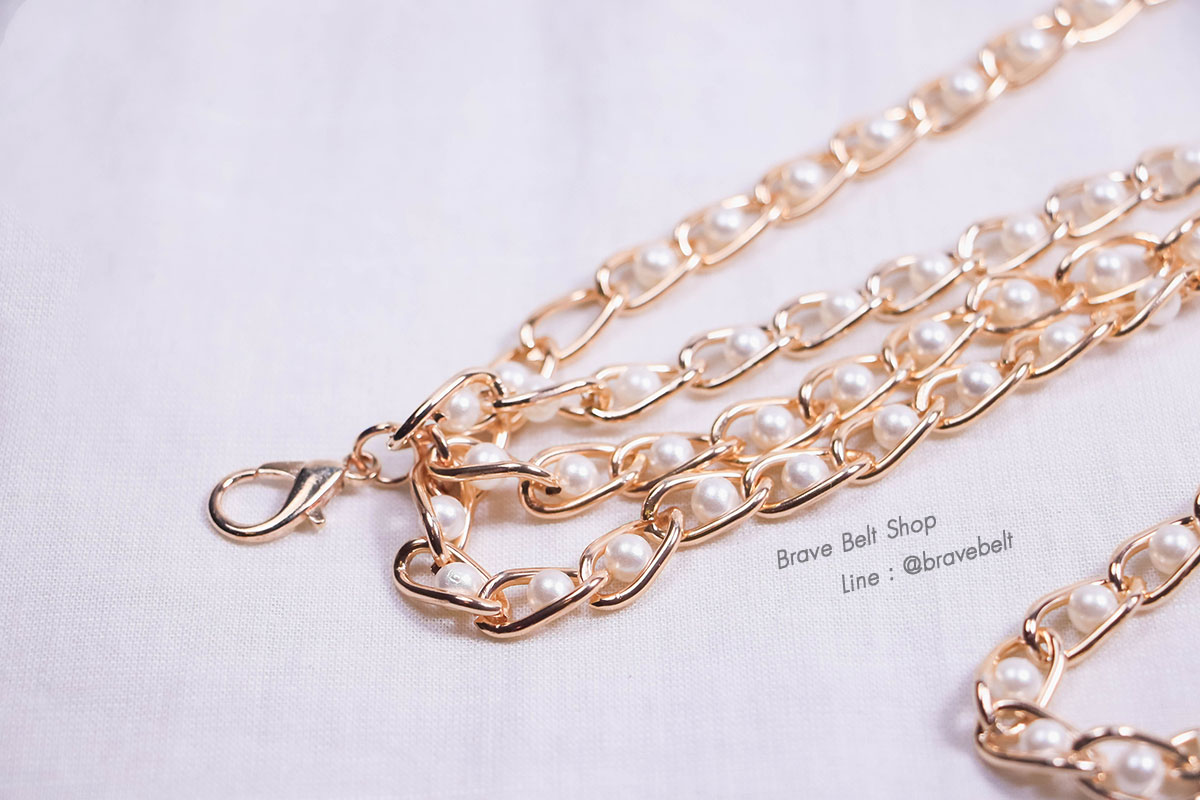 เข็มขัดโซ่มีสายห้อย ไข่มุกเรียงสวยๆ