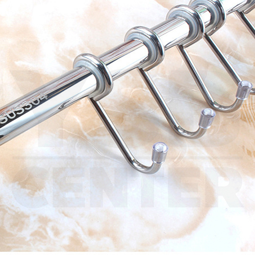 CASSA ราวตะขอแขวนอเนกประสงค์ สแตนเลส304 ในห้องครัว แบบ10ตะขอ พร้อมแผ่นน็อต แบบไม่ต้องเจาะผนัง 2in1 รุ่น C1M062-SUS304-T160-408