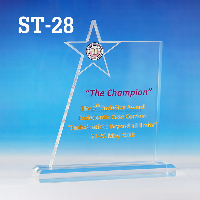 Code: ST-28 โล่อะคริลิค ความสูงตัวโล่ 5-9 นิ้ว ความหนาอะคริลิคตัวโล่ 15 มม. พร้อมเลเซอร์ข้อความและโลโก้ ลงสีได้ไม่เกิน 2 สี ***ราคาเริ่มต้นที่ 680 บาท (เมื่อสั่ง 5 ชิ้น ขึ้นไป ขนาดสูง 5 นิ้ว)) ***