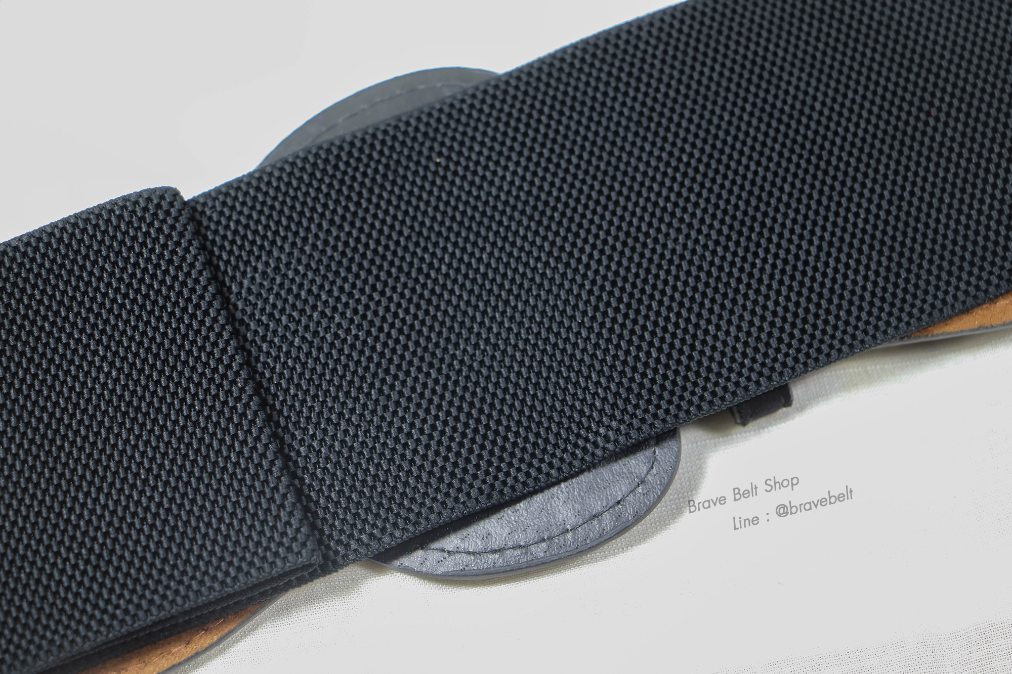 เข็มขัดผ้ายืดสีดำสวย หนังแบบผ้ากลับ