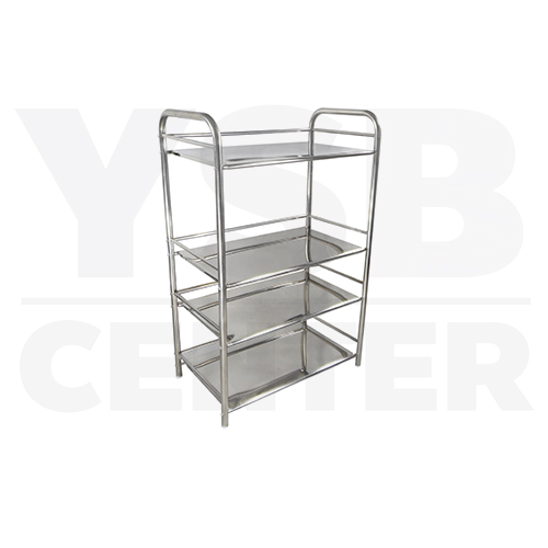 ชั้นวางของสแตนเลส 201 อเนกประสงค์ในห้องครัว 4ชั้น (มีล้อเปลี่ยน) รุ่น CB0042-SS201-L460