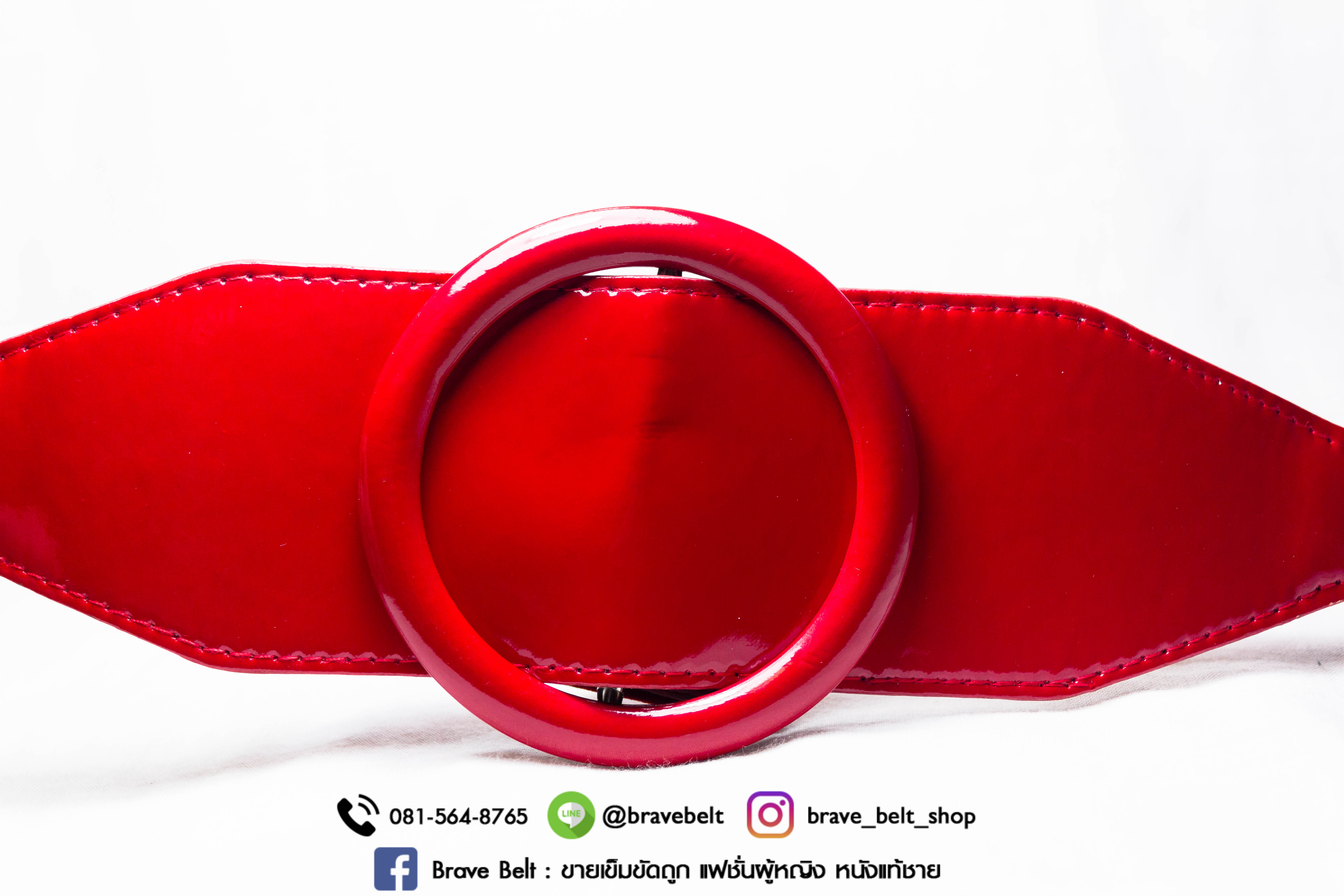 เข็มขัดยางยืดสีสด สีแดงสวยน่าใช้ ยืดได้พอดีเอว