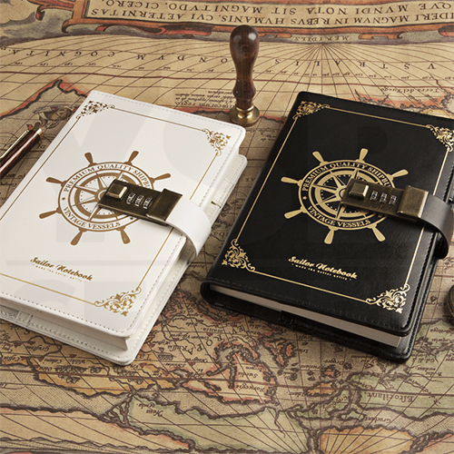 สมุดโน๊ต สมุดบันทึก ไดอารี่ สมุดเขียน B6 มีเส้น มีที่ล๊อครหัส ถนอมสายตา ปกหนัง