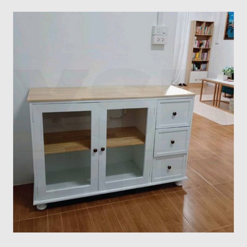 ตู้เก็บของ พร้อมลิ้นชัก ประตูเปิด - ปิด รับน้ำหนักดีเก็บของได้เยอะ (ไม่ต้องประกอบ)