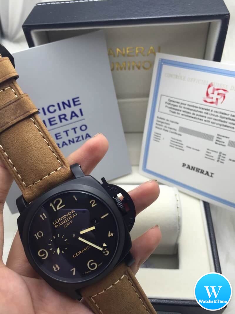 นาฬิกา Panerai Luminor GMT Pam 441 Ceramic PVD สายหนังแท้