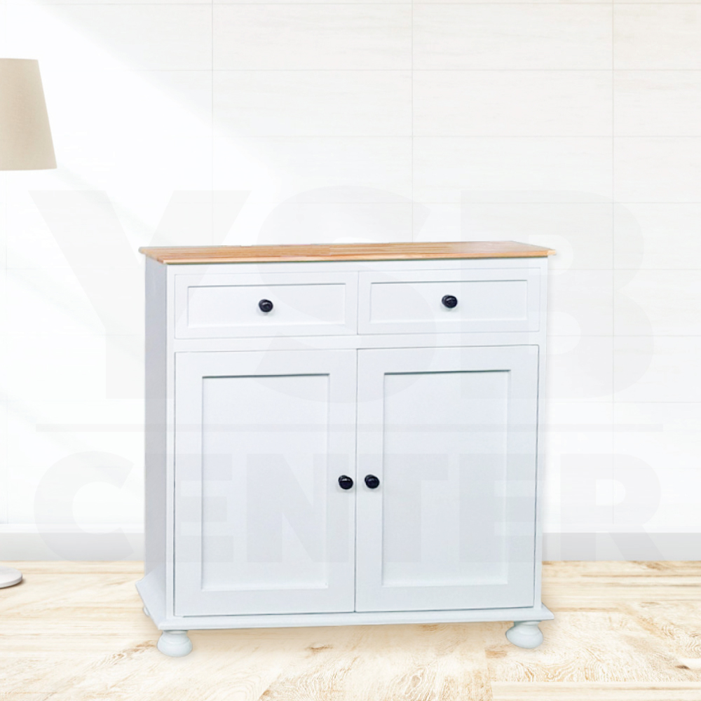 ชั้นวางของ ตู้ใส่ของ ชั้นวางสไตล์มินิมอล (ไม่ต้องประกอบ) 2 ชั้น 2 ลิ้นชัก PT039-30X80X90-DW