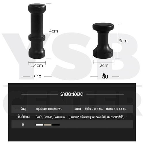ตะขอแขวน ติดผนังแบบใส หัวตัดทรงกลม สั้น ติดผนังไม่เป็นรอย ผลิตจาก PP คุณภาพดี (แพ็ค 4ชิ้น)