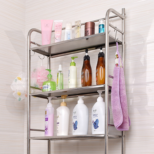 ชั้นวางของแสตนเลส อเนกประสงค์ในห้องน้ำ 3 ชั้น แบบวางบนชักโครก รุ่น CB0012-SS201-HC-019-3