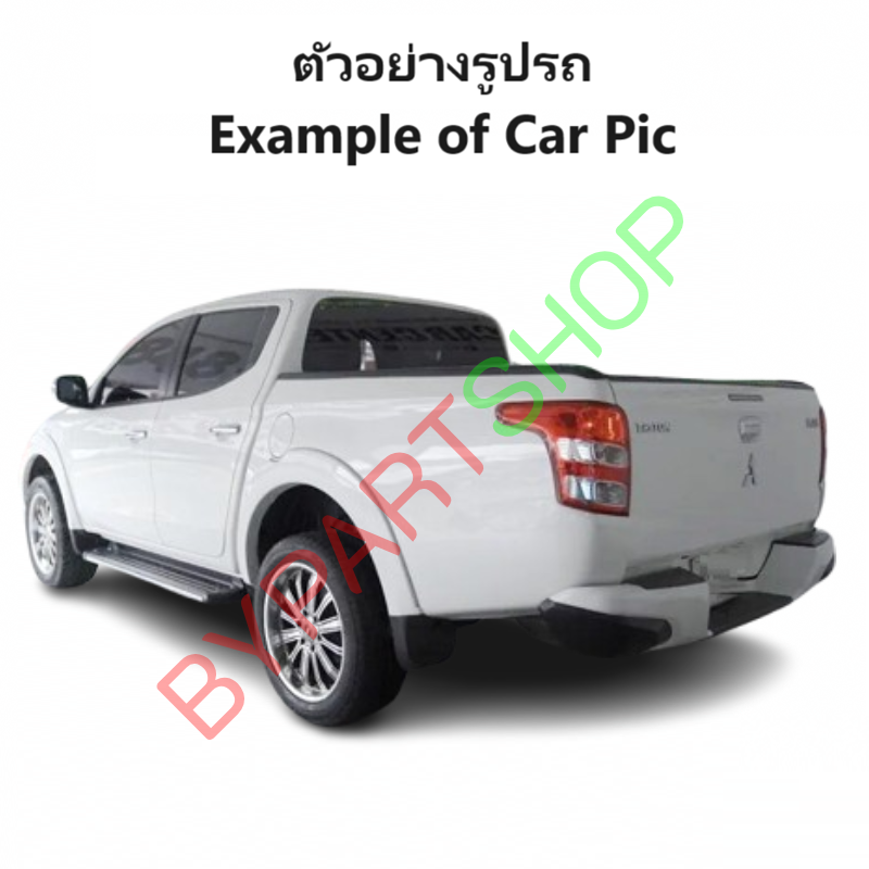 ฝาท้าย MITSUBISHI NEW TRITON(นิว ไทรทัน) รุ่นแคป/4ประตู เปิดกลาง มีรูไฟเบรค เหล็กดำ(หนาเทียบแท้ ไม่ทำสี) ปี2015-2020