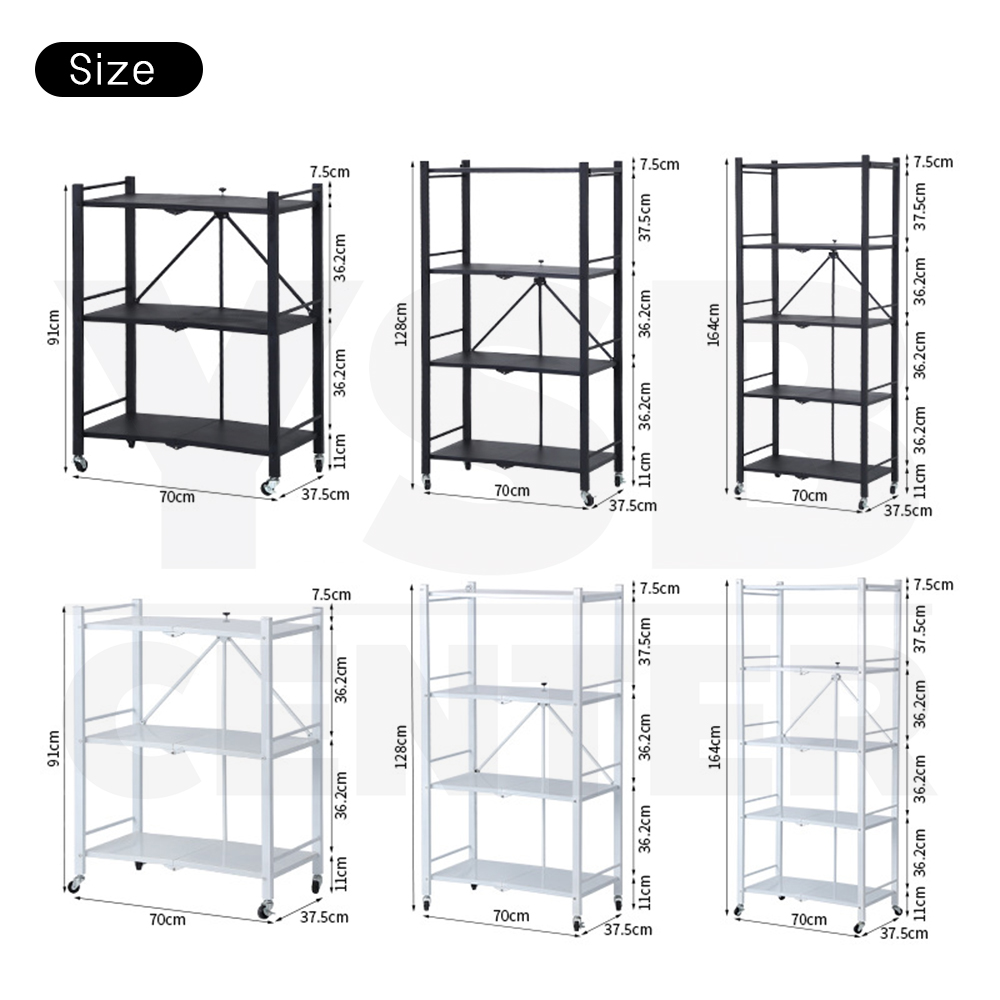 ชั้นวาง สแตนเลสแท้ ชั้นวางพับเก็บได้ ประหยัดพืนที่ พร้อมล้อเลื่อน อุปกรณ์จัดเก็บ
