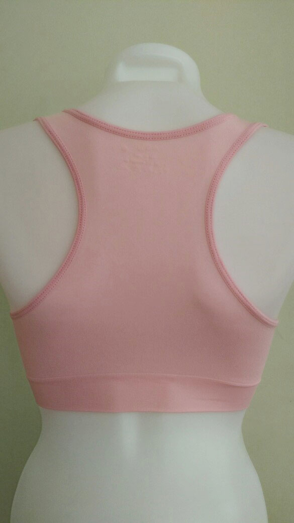 บราสวมสบาย Sport bra สปอร์ตบรา หลังกล้าม T สีชมพู S/M/L