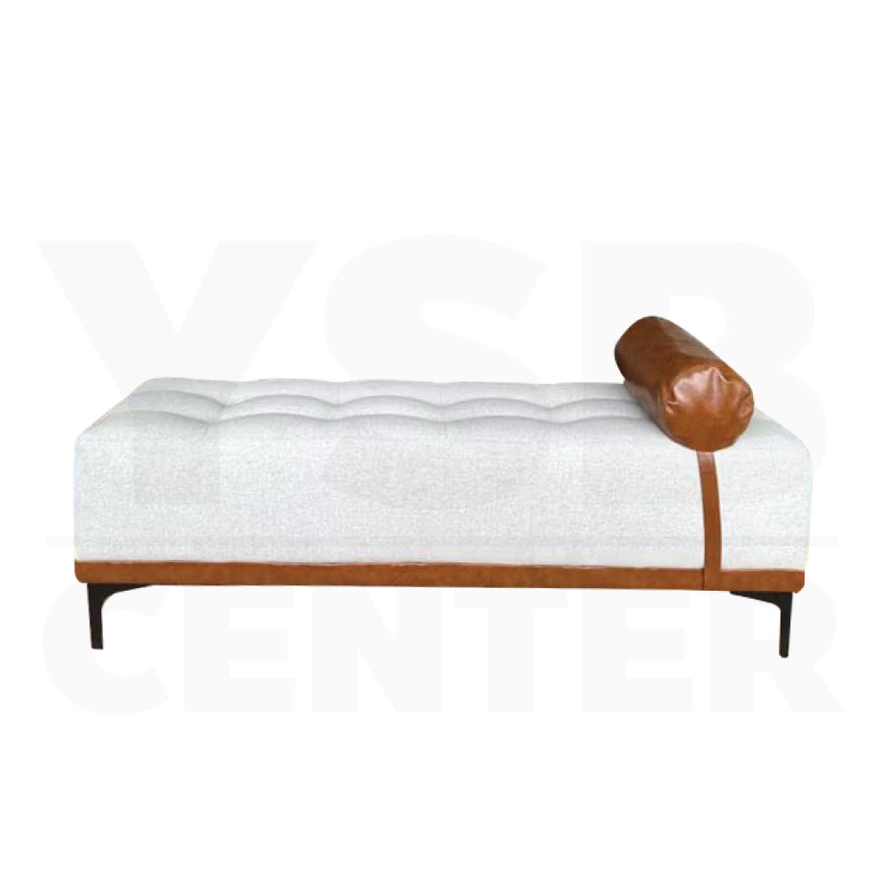 เก้าอี้ สตูล เบาะผ้า ขาเหล็ก ฐานหุ้มหนัง PU ทรงยาวสีเหลี่ยม สวยหรู รับน้ำหนักได้เยอะ (ฟรีหมอนPU) YL0297 - YL0299