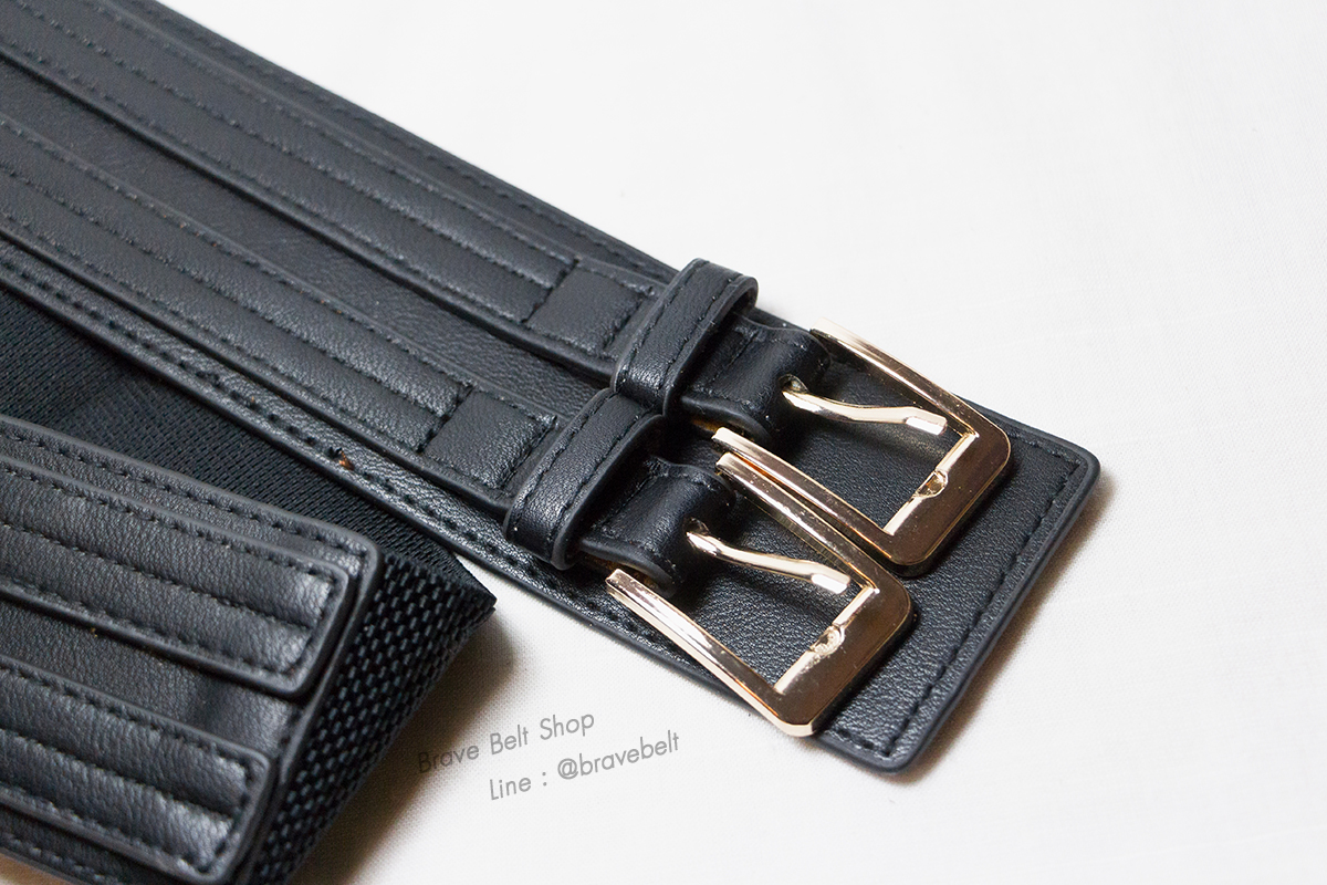 เข็มขัดยางยืด หัวเข็มขัดสองสายสวยๆ สวยมีประดับ