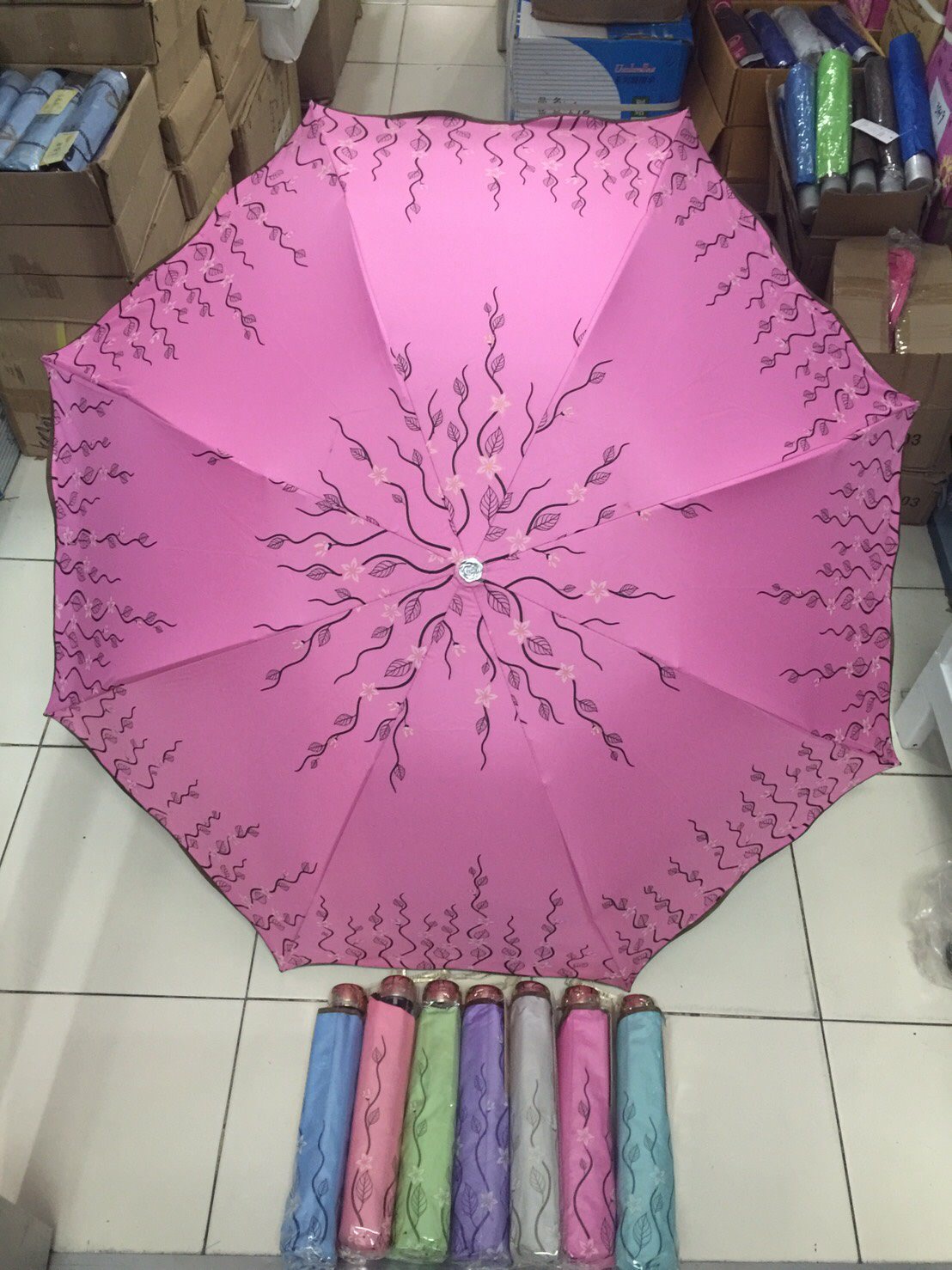 ร่มโค้งแฟชั่นยูวีดำ รหัส 9201