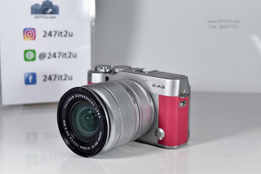 Fujifilm X-A3 พร้อมเลนส์ 16-50mm f3.5-5.6 สีชมพู