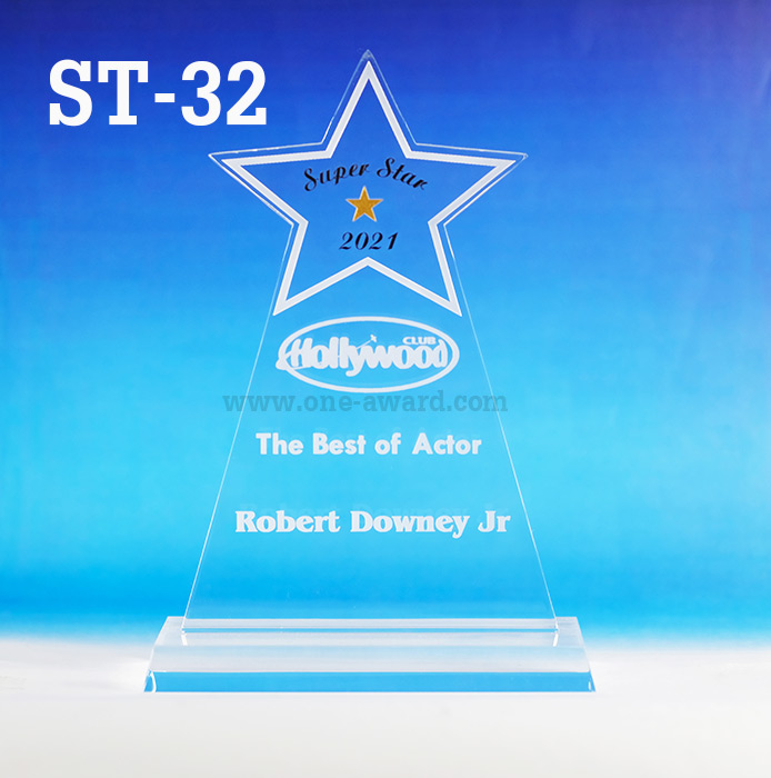 Code: ST-32 โล่อะคริลิค ความสูงตัวโล่ 7-11 นิ้ว ความหนาอะคริลิคตัวโล่ 15 มม.พร้อมเลเซอร์ข้อความและโลโก้ ลงสีได้ไม่เกิน 2 สี (ตัวโล่สูง 7 นิ้ว ราคาใบล่ะ 720 บาท เมื่อสั่งซื้อ 5 ใบ ขึ้นไป)