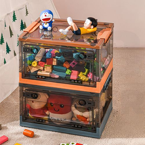 ชั้นวาง กล่องใส่ของ กล่องเก็บของ กล่องพลาสติก กล่องพับเก็บได้ พร้อมฝาปิด