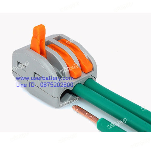 ขั้วต่อสายไฟ 3 ทาง 222- 413 สีเทา-ส้ม 10 ตัวต่อแพ็ค