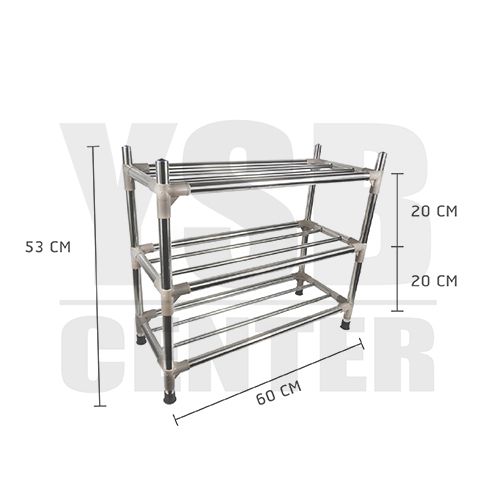 CASSA ชั้นวางรองเท้าแสตนเลส 3 ชั้น แบบท่อขนาดใหญ่ 22 mm รุ่น SR-A263