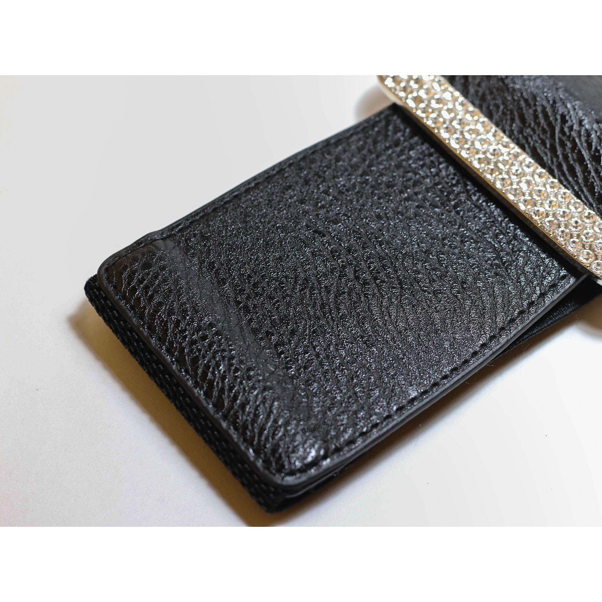 เข็มขัดยางยืดแฟชั่นเพชรเส้นใหญ่ของผู้หญิงสวย