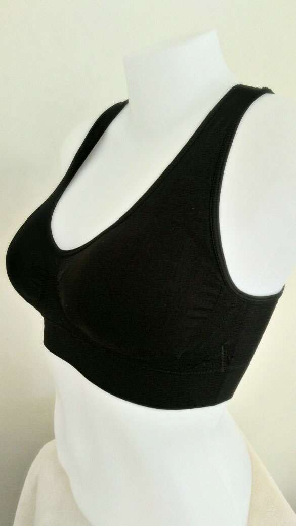 บราสวมสบาย Sport bra สปอร์ตบรา หลังกล้าม T สีดำ S/M/L