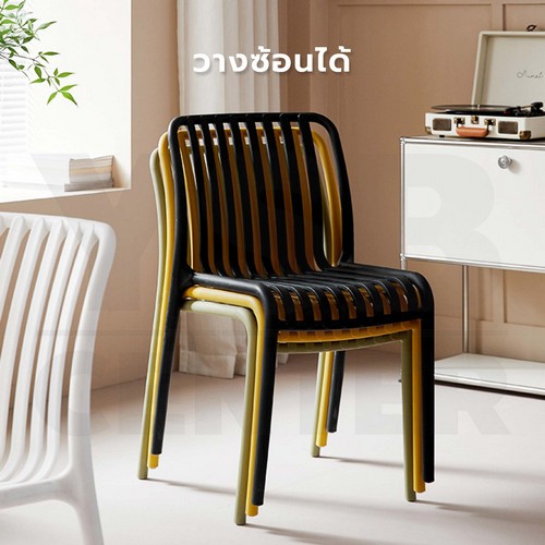 เก้าอี้ เฟอร์นิเจอร์แต่งบ้าน ที่นั่งพลาสติกPP แข็งแรง ดีไซน์สวย F1C0107 - F1C0113
