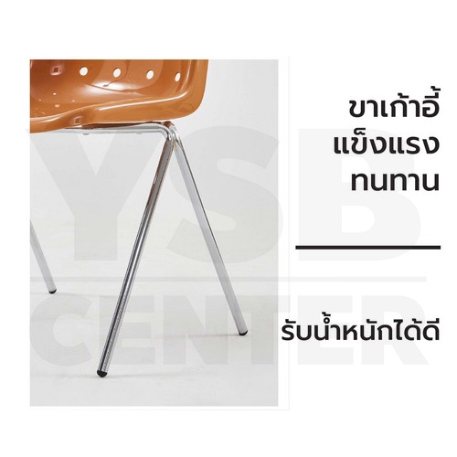 เก้าอี้ ขาเหล็กเคลือบเงา เบาะ PP เก้าอี้โมเดิร์น เก้าอี้ทำงาน เก้าอี้สไตล์นอร์ดิก แข็งแรง F1C067 - F1C072
