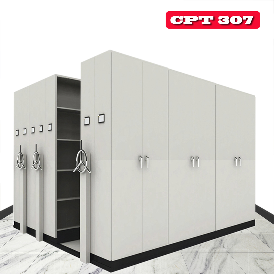 ตู้รางเลื่อน CPT 307 แบบพวงมาลัย 3 แถว 21 ตู้