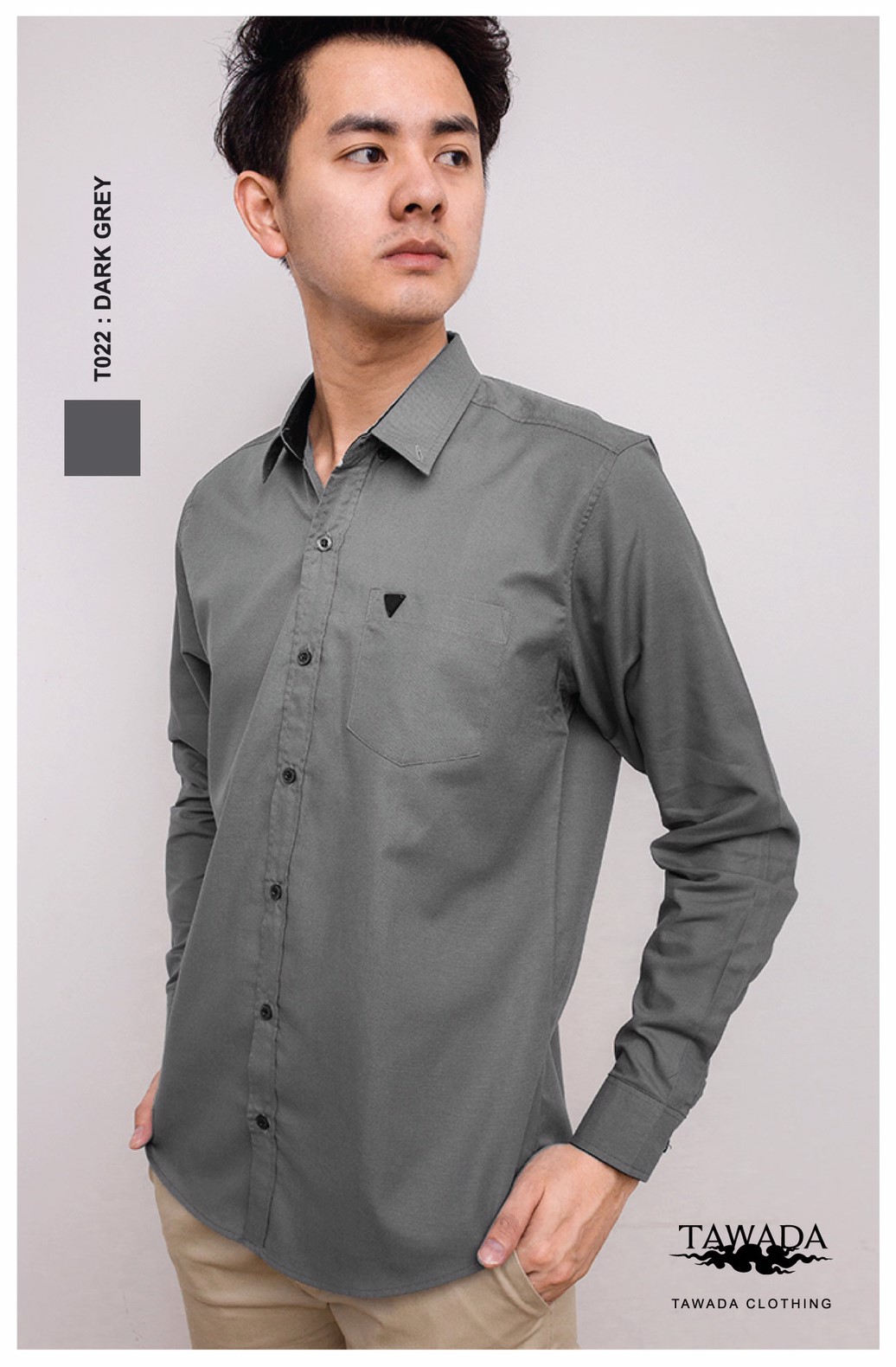 T022 สีเทาเข้ม STANDARD SLIM-FIT