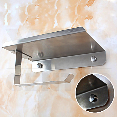 ที่ใส่กระดาษทิชชู สแตนเลส304 พร้อมที่วางมือถือ ในห้องน้ำ รุ่น C1M051-SUS304-K23