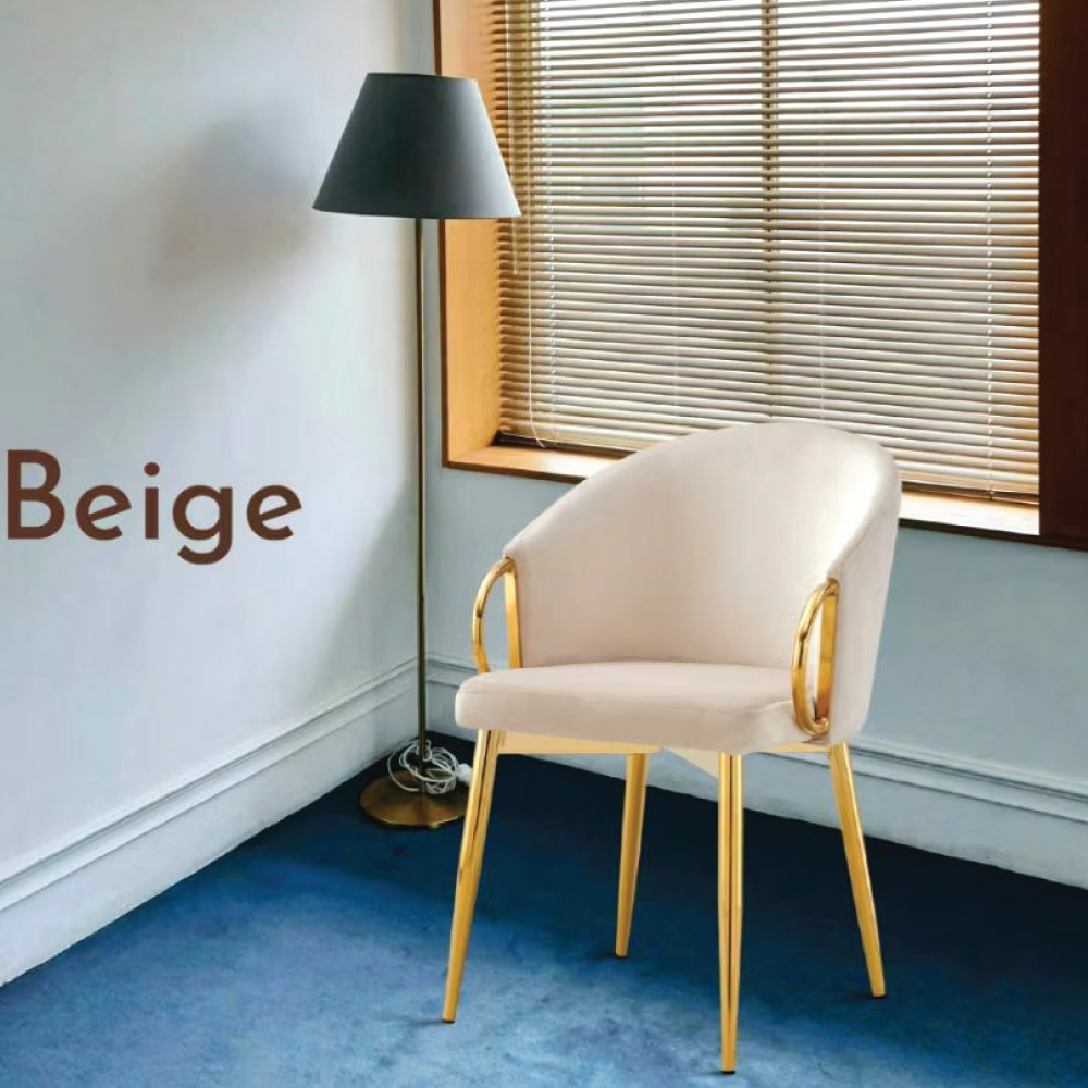 เก้าอี้ เบาะผ้ากำมะหยี่ โมเดิร์น รับแขก ขาโลหะชุบสีทอง แข็งแรง ที่นั่งกว้าง นั่งสบาย YL0246 - YL0247