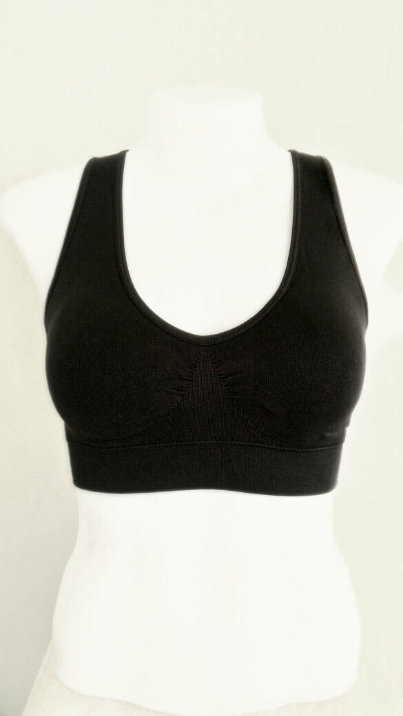 บราสวมสบาย Sport bra สปอร์ตบรา หลังกล้าม T สีดำ S/M/L