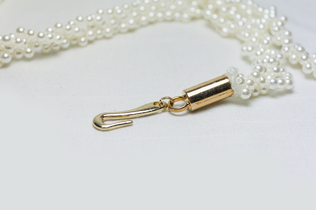 เข็มขัดไข่มุกสายโซ่สวย โซ่สีทองไข่มุกถัก