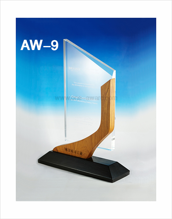 Code: AW-9 โล่อะคริลิค ฐานไม้ ขนาดเฉพาะตัวโล่ 9.9 x 5.5 นิ้ว หนา 15 มม. ราคา 1,500 บาท (ขายราคาเดียว ขนาดเดียว ไม่จำกัดขั้นต่ำการสั่งงาน)