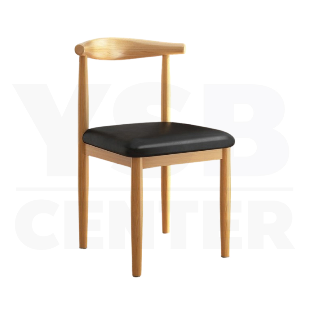 เก้าอี้สไตล์โมเดริน์ ตกแต่งร้าน โครงเหล็กหุ้มลายไม้ เบาะหนัง