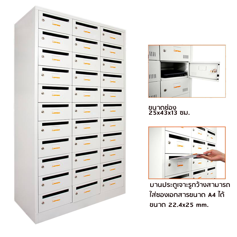 ตู้ล็อคเกอร์ รุ่น LK33KP 33 ช่อง มีเจาะช่องพร้อมกุญแจล็อค