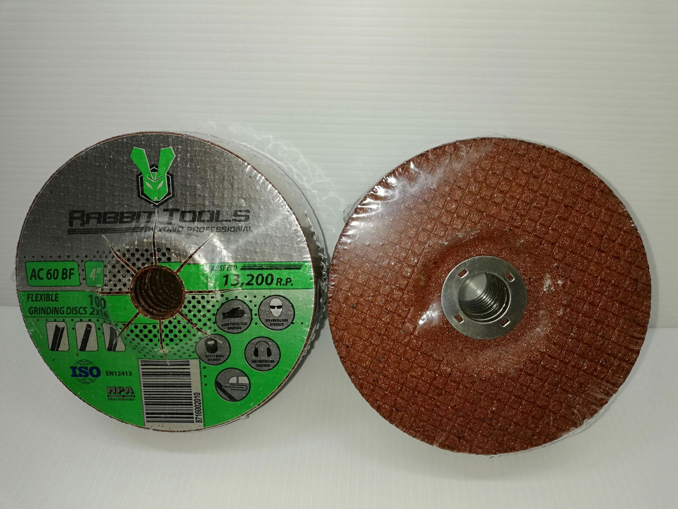 Rabbit Tools ใบเจียร์เหล็ก 4 นิ้ว หนา 2 มิล สีแดง A60 BF ( 100x2x16 ) 50 ใบ/กล่อง