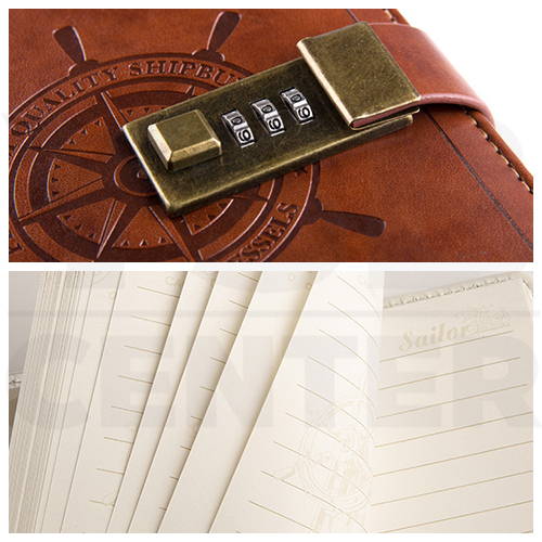 สมุดโน๊ต สมุดบันทึก ไดอารี่ สมุดเขียน B6 มีเส้น มีที่ล๊อครหัส ถนอมสายตา ปกหนัง