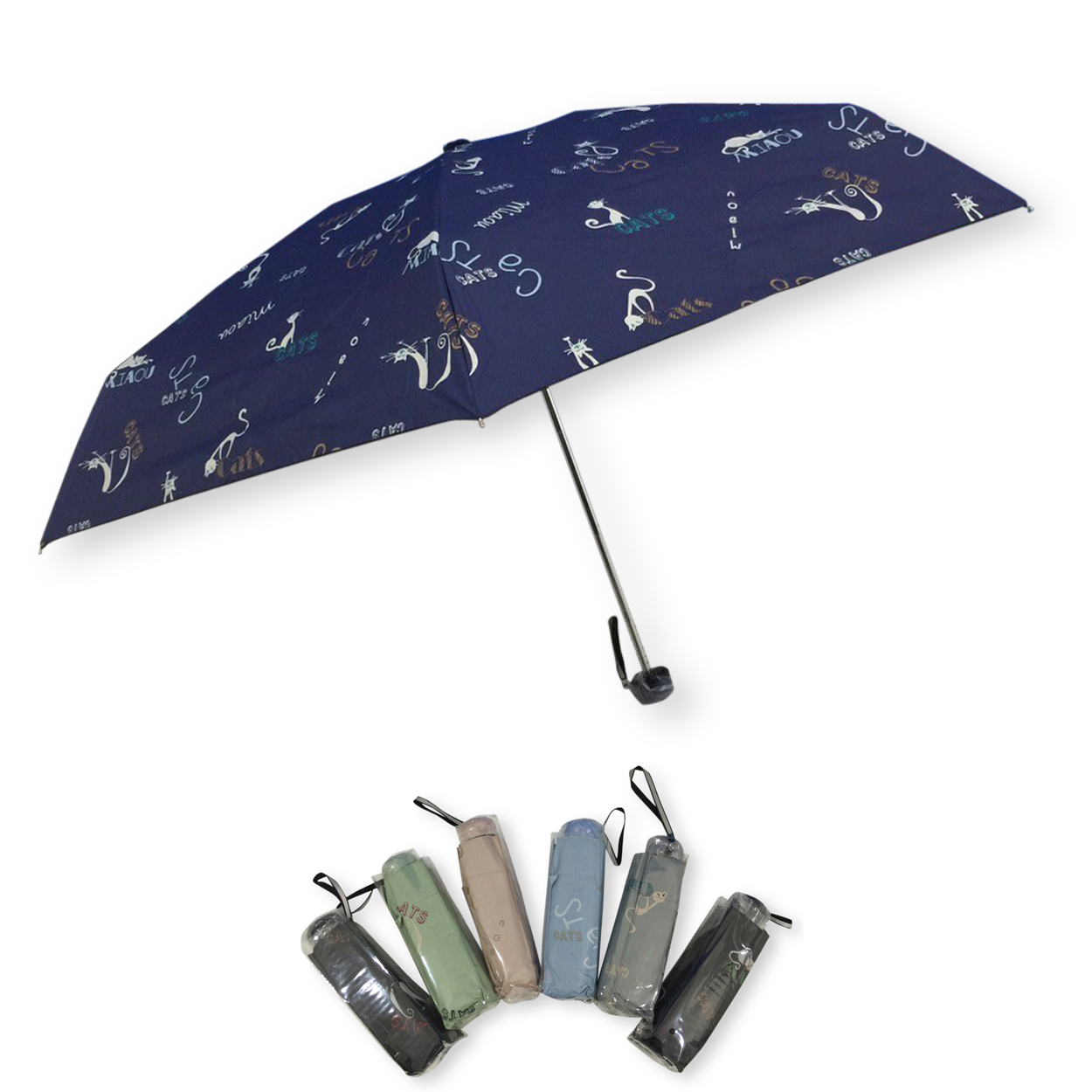 ร่มGBU5ตอนรหัส GM546ยูวีสีดำ นํ้าหนักเบา