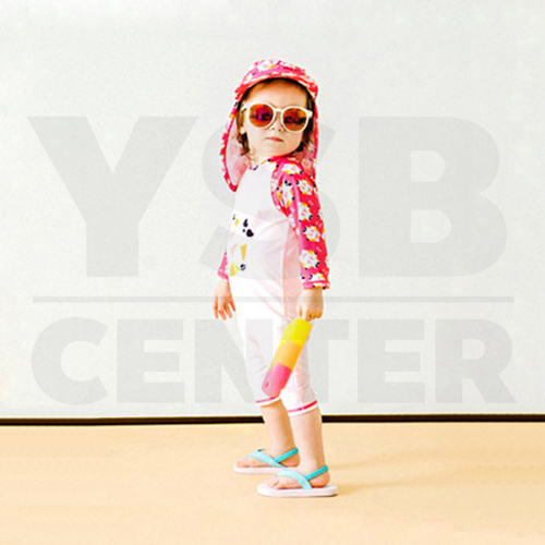 CASSA ชุดว่ายน้ำเด็ก ชุดว่ายน้ำเด็กผู้หญิงชุดว่ายน้ำ (ลายหมีขาว สีชมพู) Size. 90-120 cm.