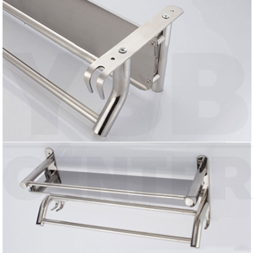 ชั้นวางของ ชั้นวางของติดผนังพร้อมราวแขวน ชั้นวางของในห้องน้ำ ชั้นวางสแตนเลส304 รุ่น C1L023- C1L025