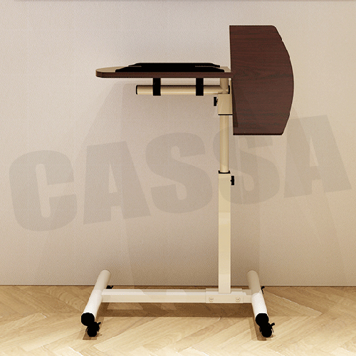 CASSA โต๊ะคอมพิวเตอร์ โต๊ะอ่านหนังสือ อเนกประสงค์ สอดใต้เตียง ปรับระดับ+ล้อเลื่อน 60X40cm