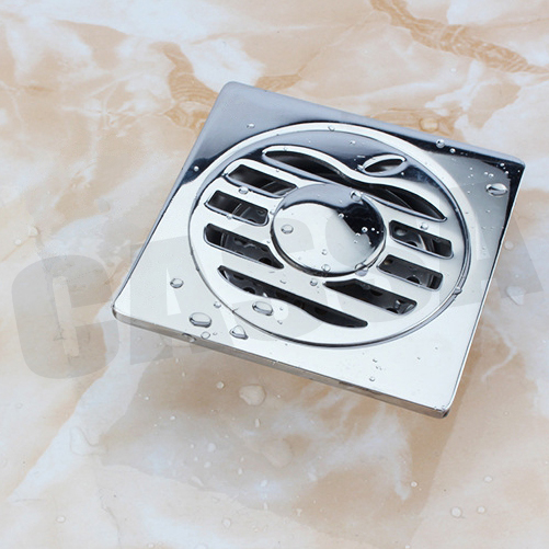ตะแกรงท่อระบายน้ำ สแตนเลส201 กันกลิ่น กันแมลง สำหรับห้องน้ำ ทรงสี่เหลี่ยม ขนาด 10*10 ซม