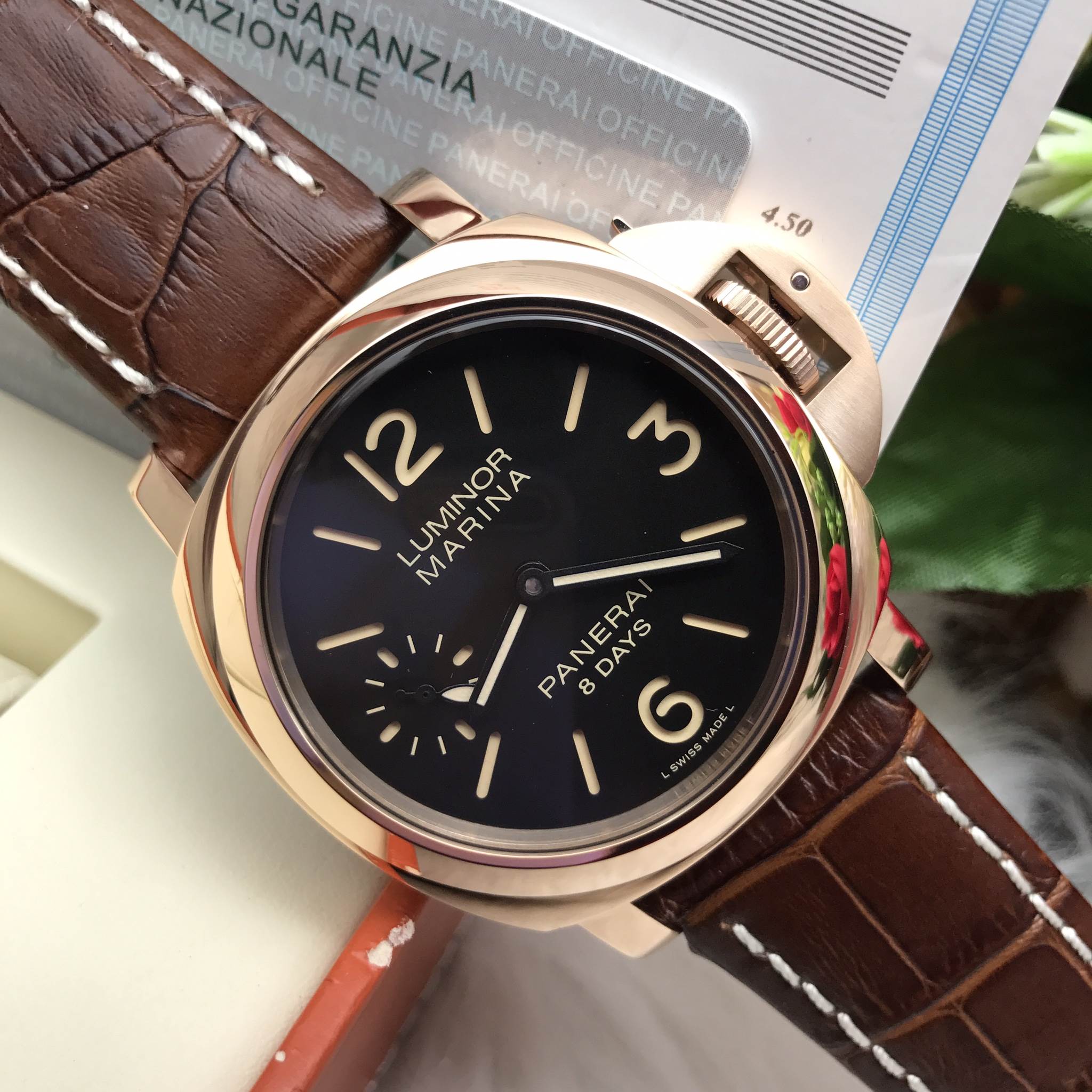 นาฬิกา Panerai รุ่น Luminor Marina 8 Day สายหนังนํ้าตาล
