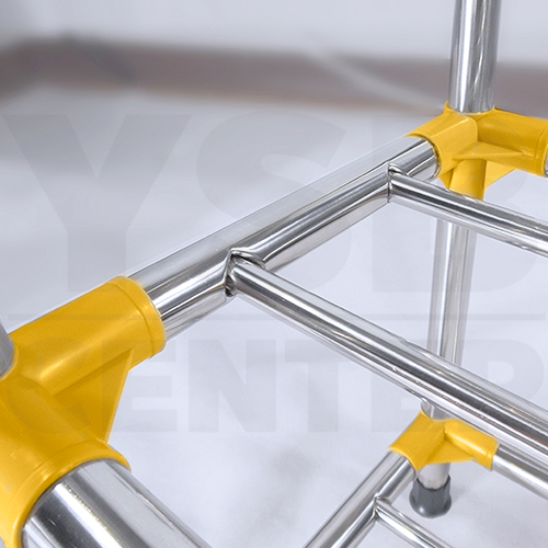 ชั้นวางรองเท้าสแตนเลส 4 ชั้น แบบท่อใหญ่พิเศษ รุ่น CB0045-SR-Y460