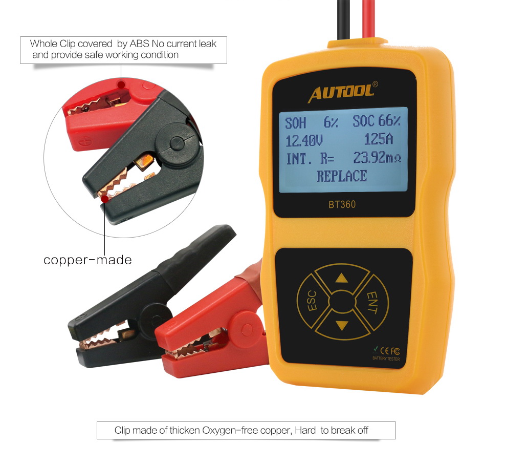 เครื่องทดสอบแบตเตอรี่รถยนต์ AUTOOL BT-360
