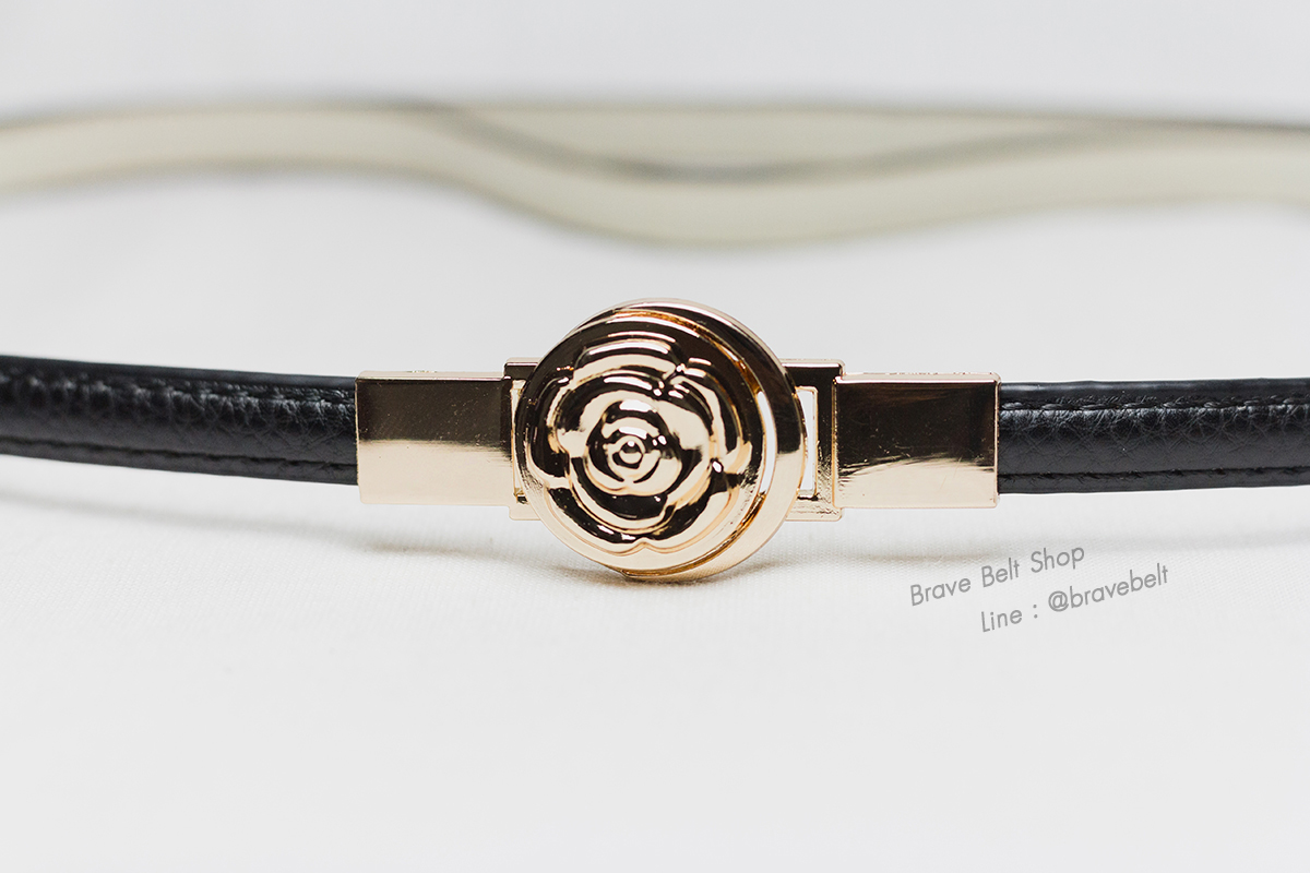 เข็มขัดปรับสาย หัวรูปกุหลาบทอง