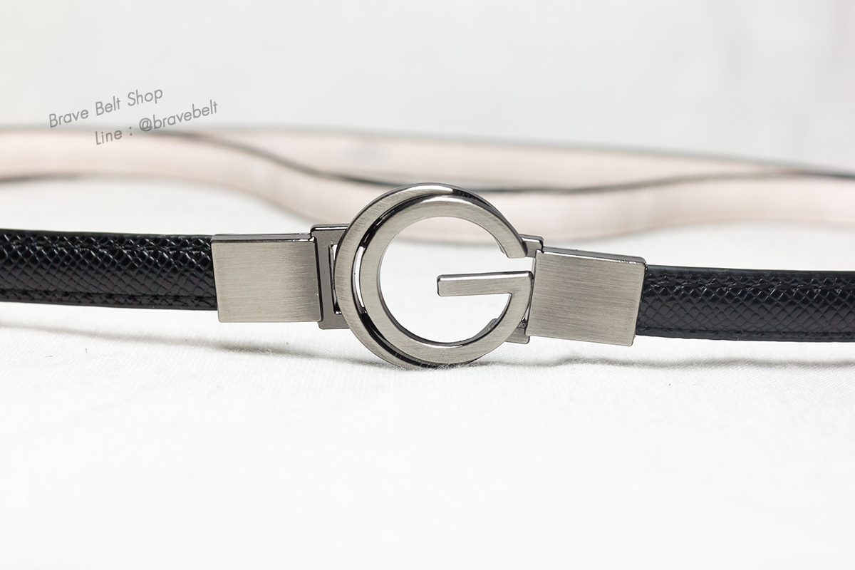 เข็มขัดปรับสายสีดำ หัวรูปตัวจีสวย