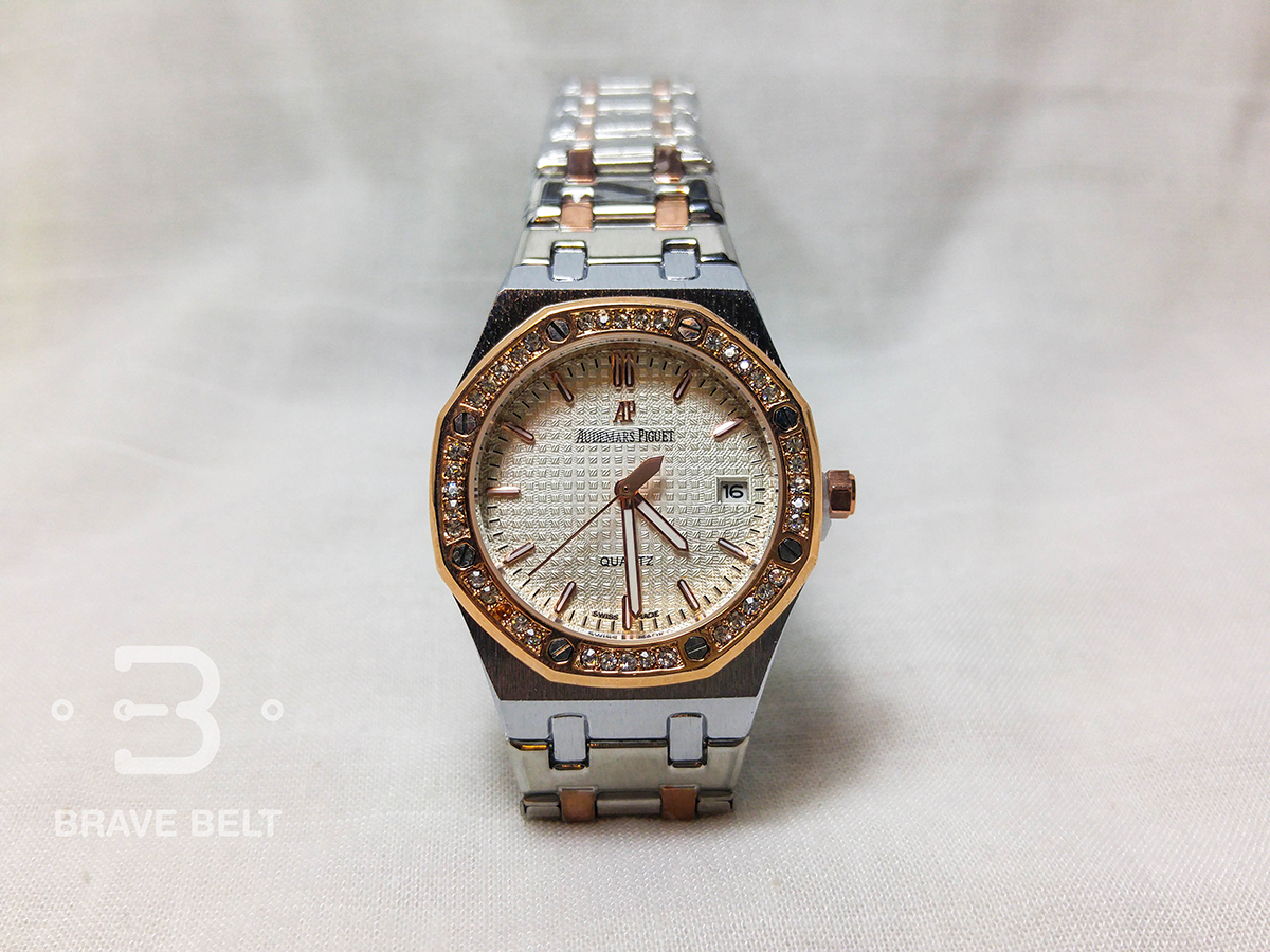 นาฬิกา Audemars Piguet Top mirrorกรอบทองประดับเพชร สีเงิน