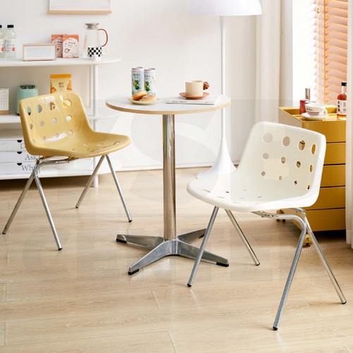 เก้าอี้ ขาเหล็กเคลือบเงา เบาะ PP เก้าอี้โมเดิร์น เก้าอี้ทำงาน เก้าอี้สไตล์นอร์ดิก แข็งแรง F1C067 - F1C072